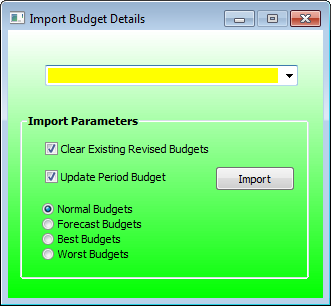 GL Import Budgets